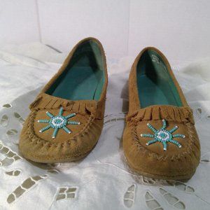 Dr Scholl's Moccasins Shoe Heel Women's Size 7 M Suede Slip on Comfort